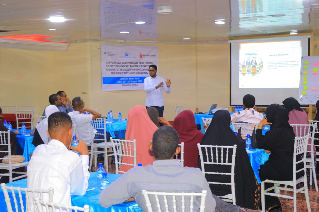 Support CSOs Coalitions and task forces to develop advocacy roadmap/strategies to initiate the dialogue on development child right systems in Mogadishu