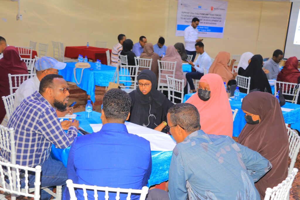 Support CSOs Coalitions and task forces to develop advocacy roadmap/strategies to initiate the dialogue on development child right systems in Mogadishu