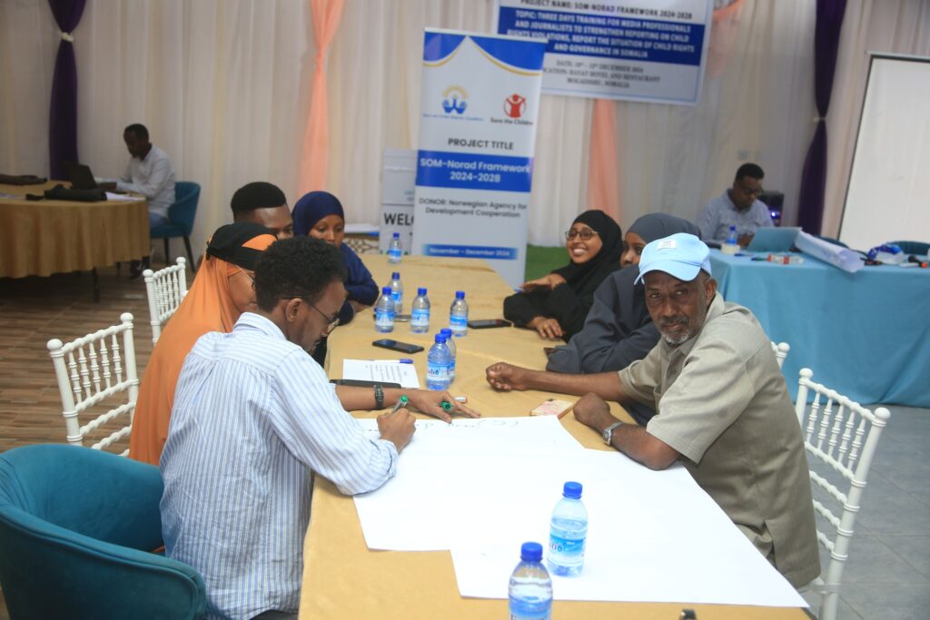 3 Days Training for Media Professionals and Journalists to Strengthen Reporting on Child Rights Violations, Report the situation of child rights and governance in Somalia.